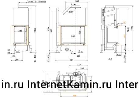 Brunner Eck-Kamin 42/57/30 правый с подъемом