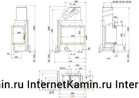 Brunner Eck-Kamin 42/57/30 правый без подъема