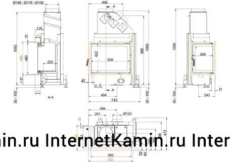 Brunner Eck-Kamin 42/57/30 левый без подъема