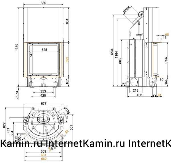 Brunner Kompakt-kamin 57/55 rund (вертикальное открытие дверцы)