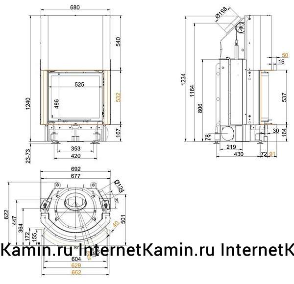 Kompakt-kamin 51/55 rund (вертикальное открытие дверцы)